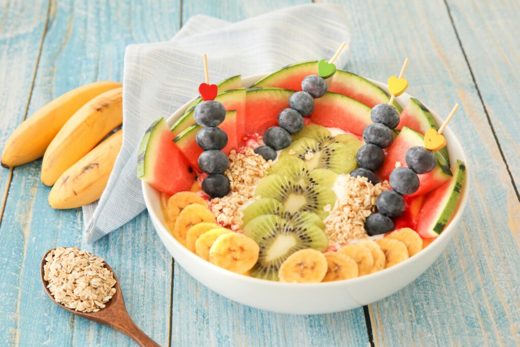 Protein-packed smoothie bowl with fruits for a healthy start