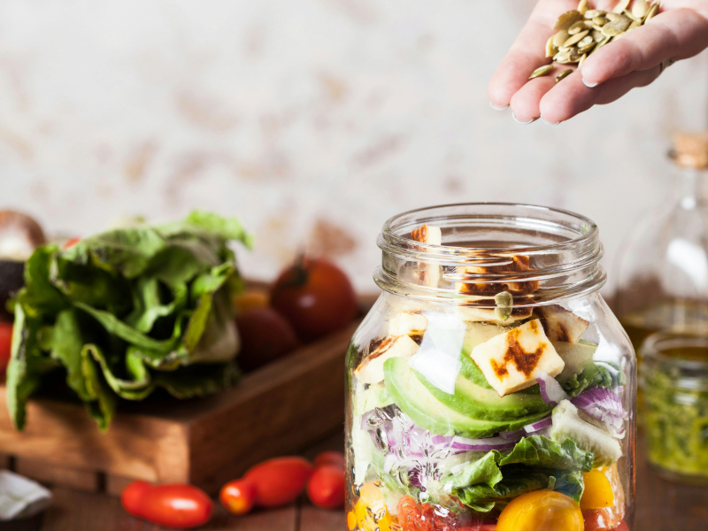 Beginner setting up a nutritious snack before exercise
