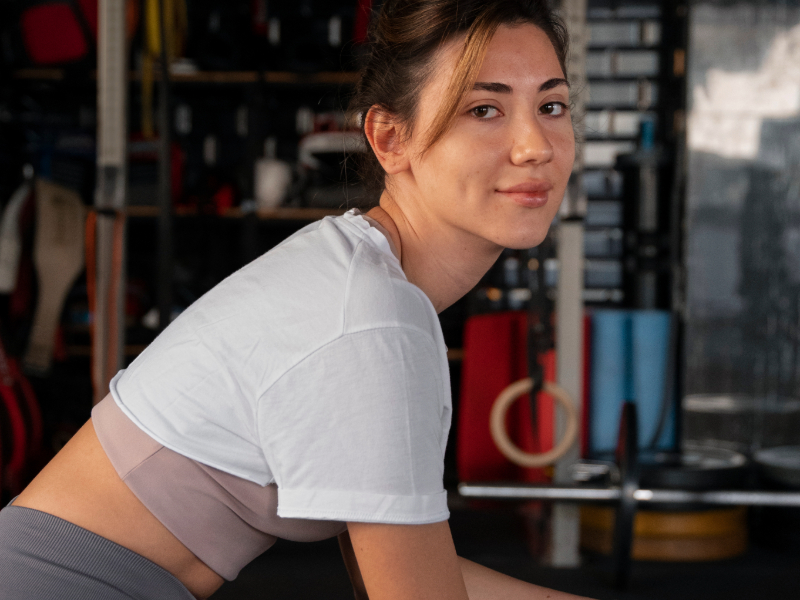 Beginner practicing chin tucks for better posture alignment