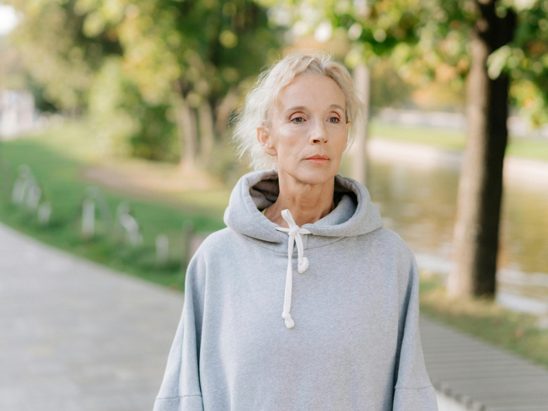 Fitness for beginners over 50 walking outdoors for daily exercise